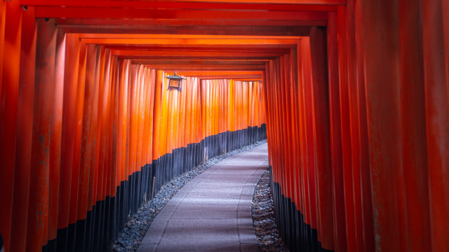 Red torii sunset walkway stairs free wallpaper - medium preview image