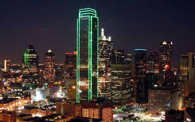 City skyline tall buildings nighttime #12 free wallpaper - medium preview image