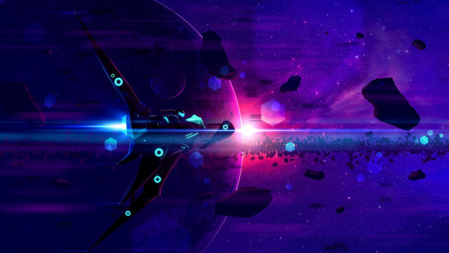 Space spaceship star aurora moon free wallpaper - medium preview image