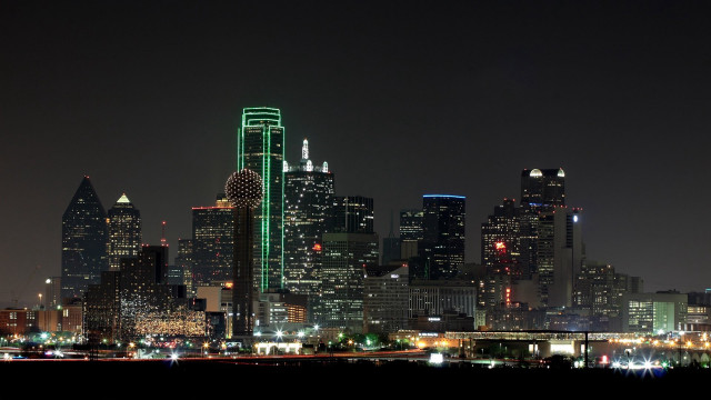 City skyline tall buildings night #13 free wallpaper - medium preview image