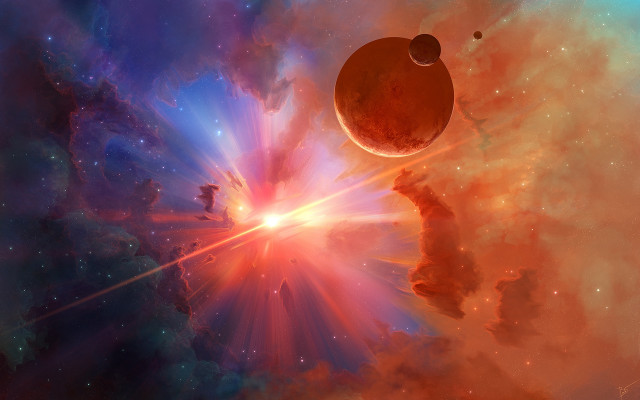 Space star planet moon galaxy free wallpaper - medium preview image