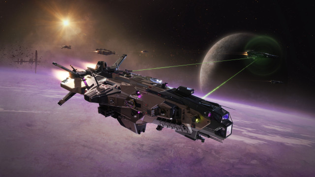 Space station planet starship galaxy free wallpaper - medium preview image