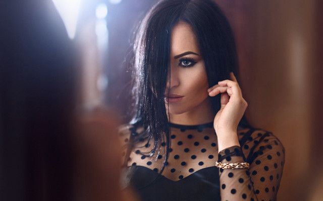 Gothic fashion portrait polka dot free wallpaper - medium preview image
