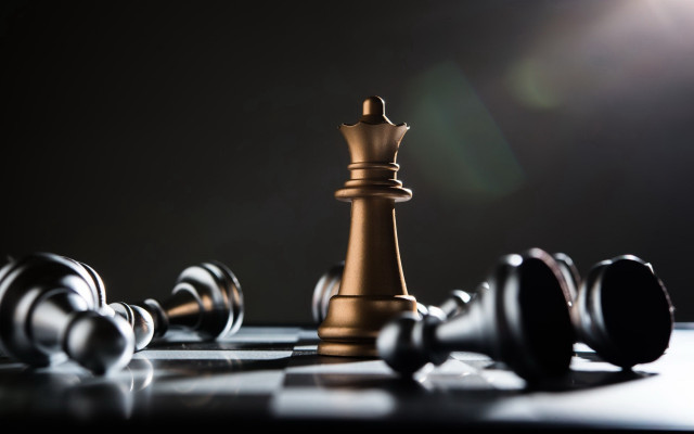 Golden king chessboard black pawn free wallpaper - medium preview image