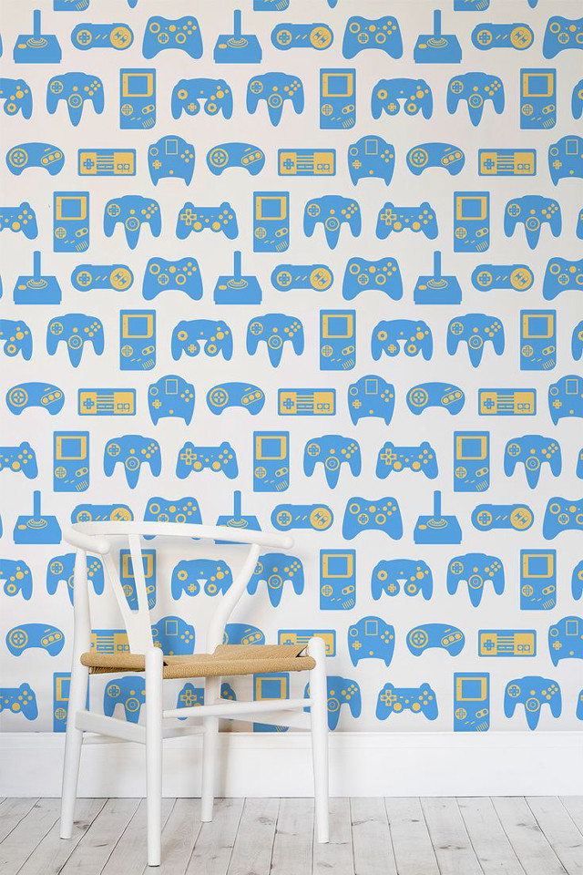 Chair wall blue elephants wooden free wallpaper - medium preview image
