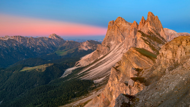 Mountain range pink sky trees #2 free wallpaper - medium preview image