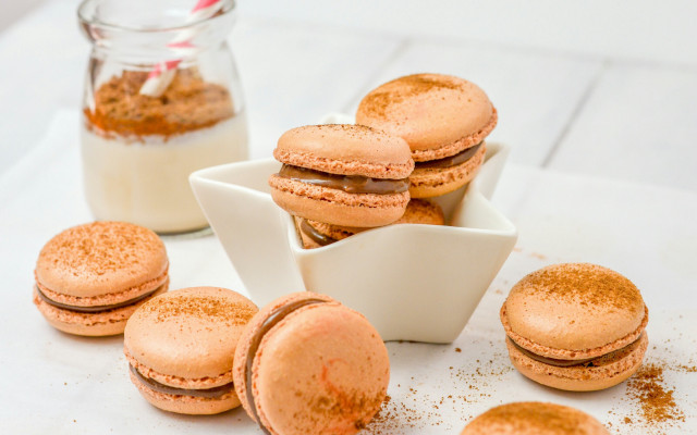 White bowl cookies milk food free wallpaper - medium preview image