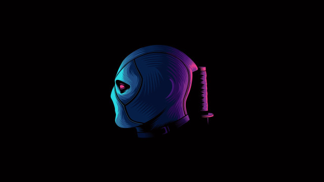 Blue purple mask red eye free wallpaper - medium preview image