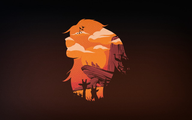Sunset woman forest bird fire free wallpaper - medium preview image