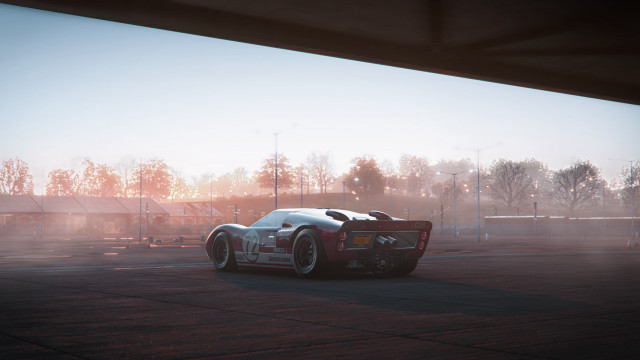 Car forest street foggy sky free wallpaper - medium preview image