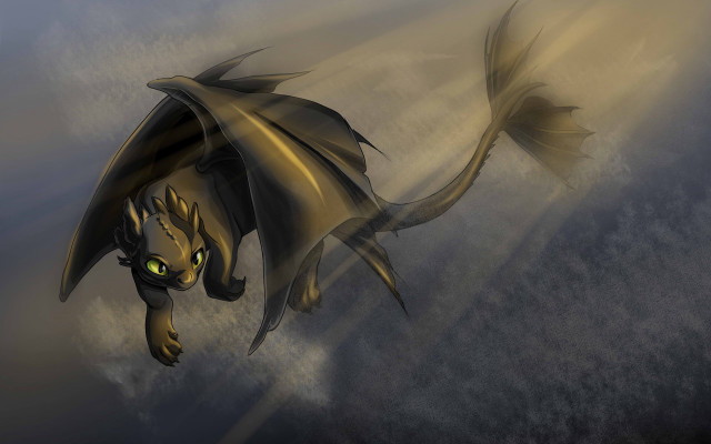 Dragon flying light shining anato free wallpaper - medium preview image