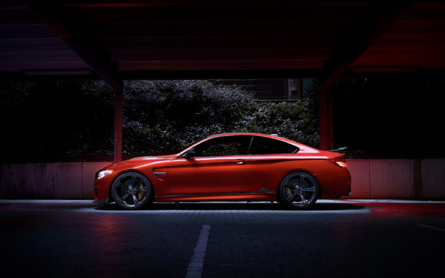 Red car parking lot night #6 free wallpaper - medium preview image