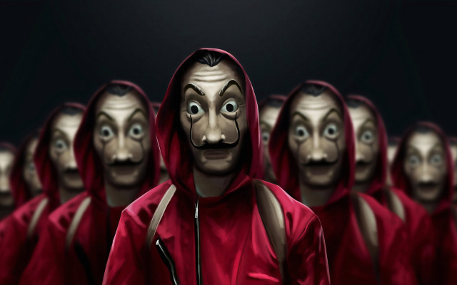 Masked redhoodies group 3d concept free wallpaper - medium preview image