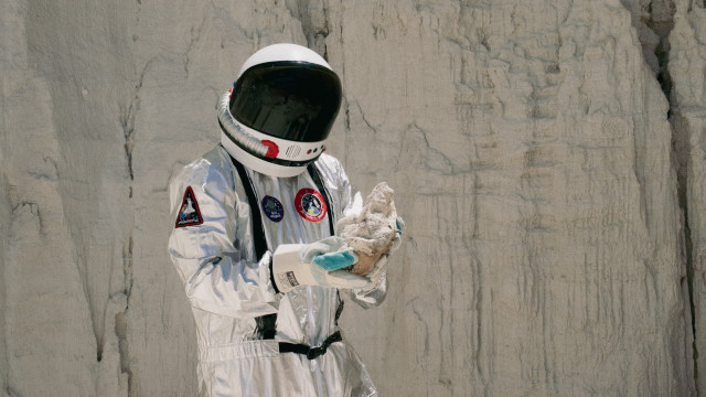 Astronaut glove rockwall spaceart marble free wallpaper - medium preview image
