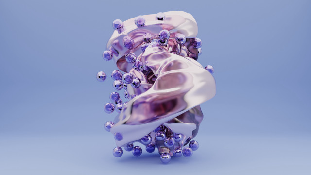 Purple beads object raytraced generative free wallpaper - medium preview image