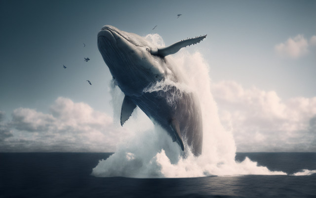 Whale jumping out water rayonism #2 free wallpaper - medium preview image