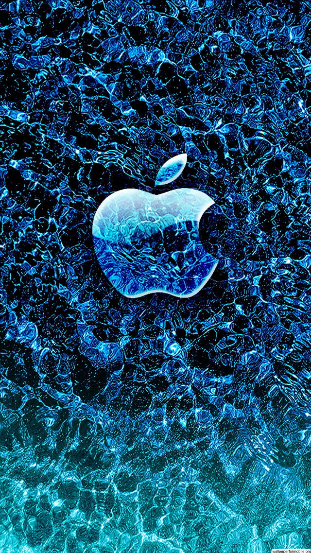 Apple logo blue background water free wallpaper - medium preview image