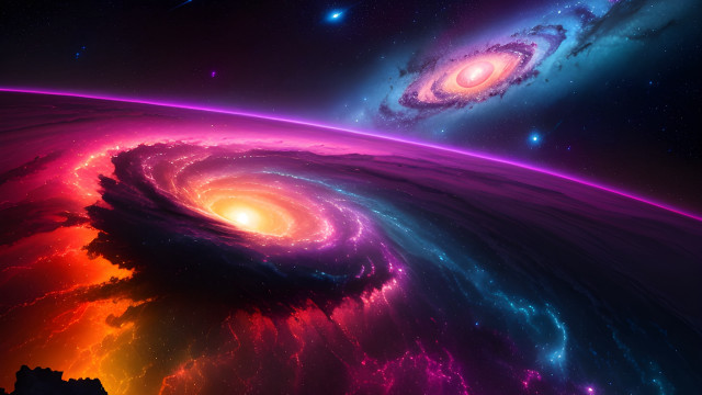Spiral galaxy star center distant free wallpaper - medium preview image