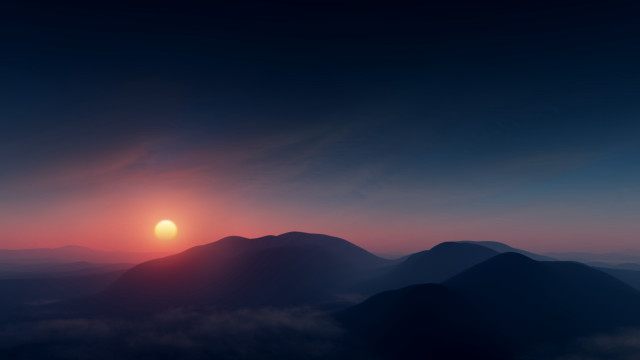 Sunset mountain range clouds horizon #3 free wallpaper - medium preview image