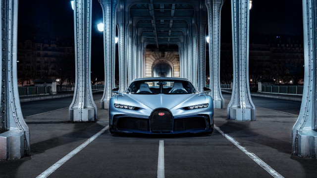 Bugatti parking lot night tiltshift free wallpaper - medium preview image