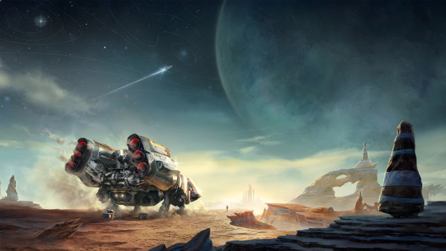 Sci fi vehicle desert star free wallpaper - medium preview image