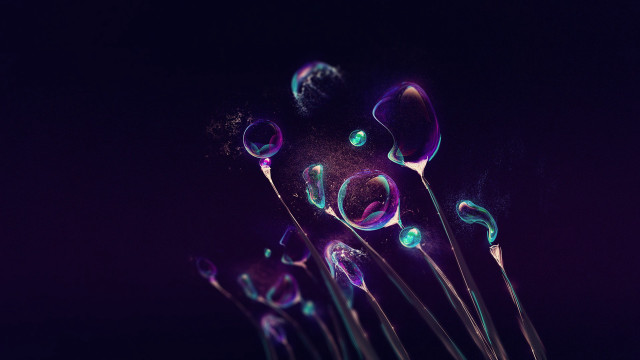 Bubbles floating purple space particles free wallpaper - medium preview image