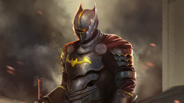 Knight armor sword fire smoke free wallpaper - medium preview image