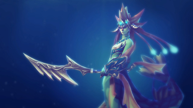Woman sword wings water lowpoly free wallpaper - medium preview image