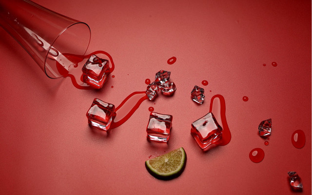 Lime ice red water droplets free wallpaper - medium preview image