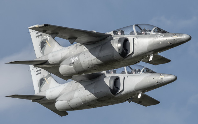 Military jets formation sky clouds free wallpaper - medium preview image