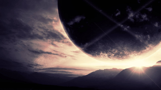 Sky mountain sun clouds ocean free wallpaper - medium preview image