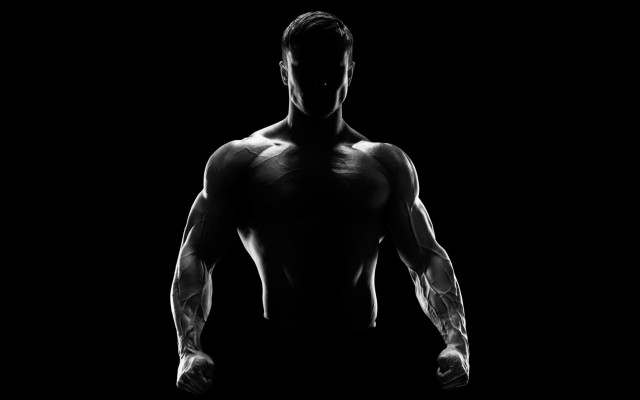 Muscular man ambient occlusion greyscale free wallpaper - medium preview image