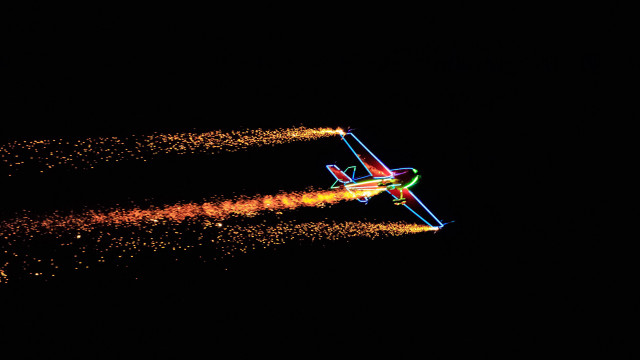 Plane dark lights smoke airsbrush free wallpaper - medium preview image