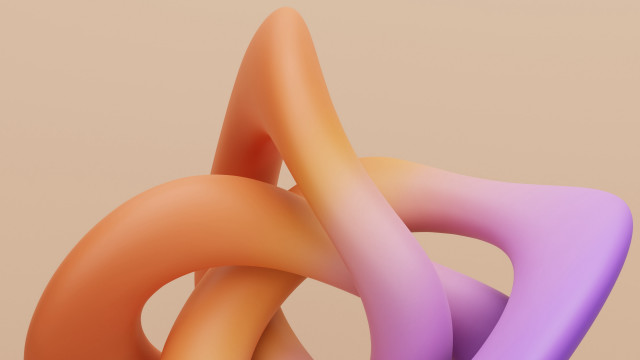 Intertwined purple orange 3d shiny free wallpaper - medium preview image
