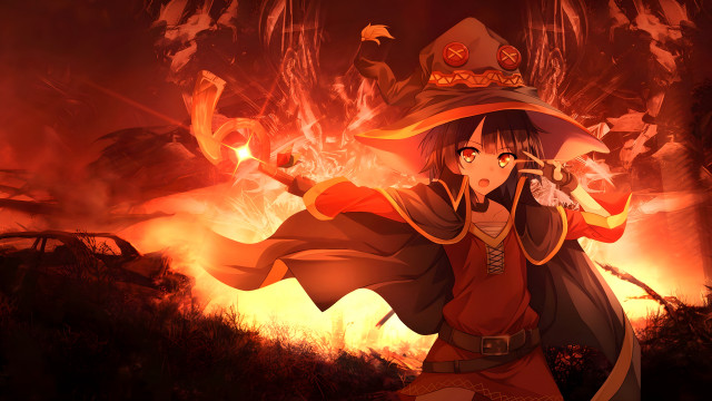 Witch fire demon ayako explosion free wallpaper - medium preview image