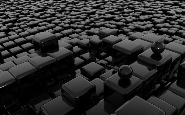 Black cubes middle illusion ambient free wallpaper - medium preview image