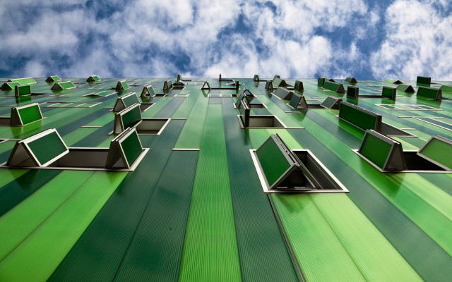 Green building sky clouds modular free wallpaper - medium preview image