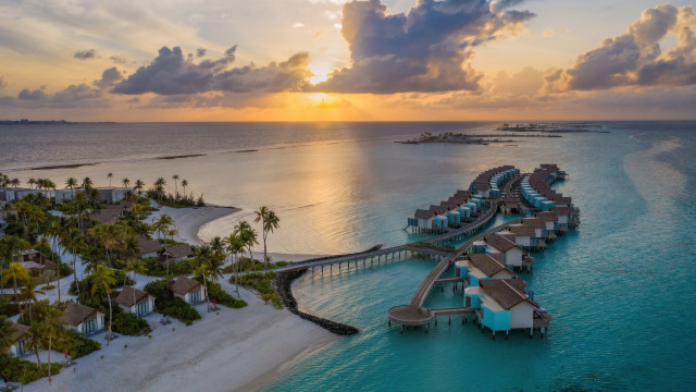 Beach pier sunset resort waterfront free wallpaper - medium preview image