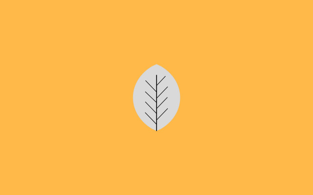 Leaf shadow minimalist vector orange free wallpaper - medium preview image
