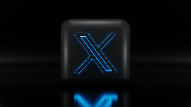 Blue illuminated x reflection expressionism free wallpaper - medium preview image