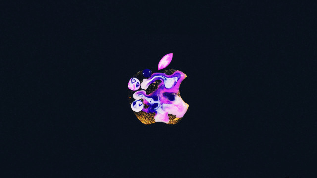 Colorful apple logo dark sky free wallpaper - medium preview image