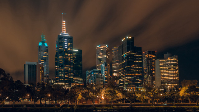 Cityscape night lights bridge ferriswheel free wallpaper - medium preview image