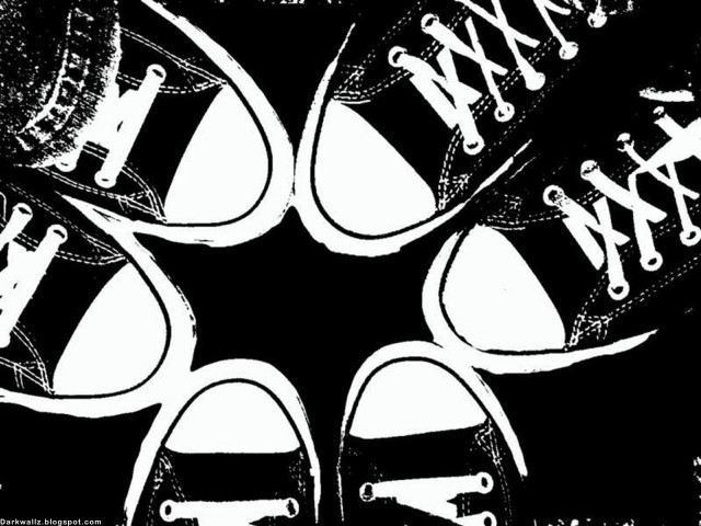 Black white shoes laces sole free wallpaper - medium preview image