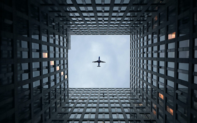 Plane building sky grid architecture free wallpaper - medium preview image