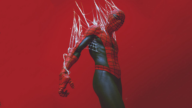 Spider man red background concept free wallpaper - medium preview image
