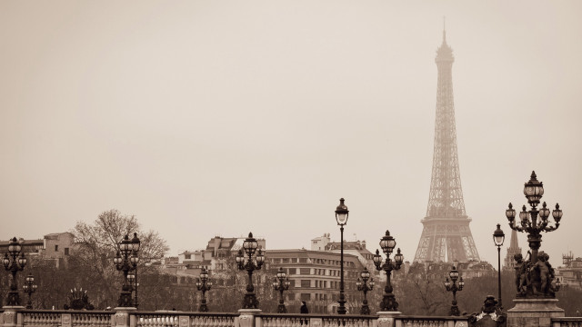 Eiffel tower paris street lamps free wallpaper - medium preview image