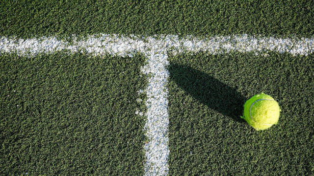 Tennis ball shadow grass tiltshift free wallpaper - medium preview image