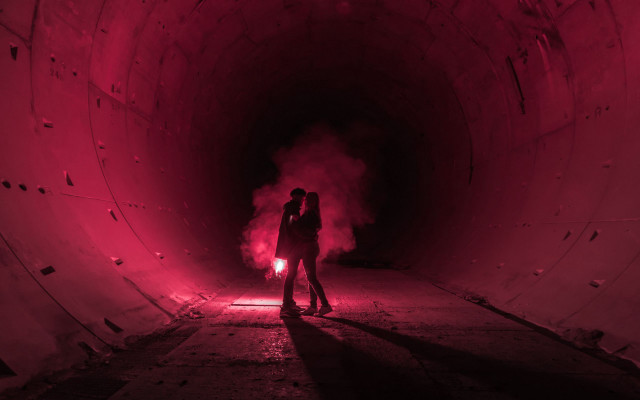 Tunnel neo romanticism red light free wallpaper - medium preview image