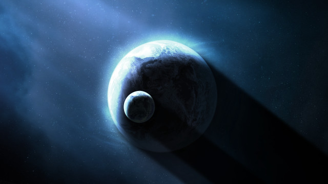 Blue planet bright light space free wallpaper - medium preview image