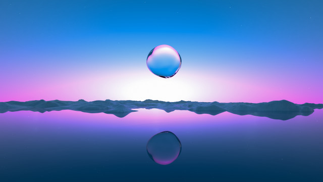 Blue pink sky large bubble free wallpaper - medium preview image